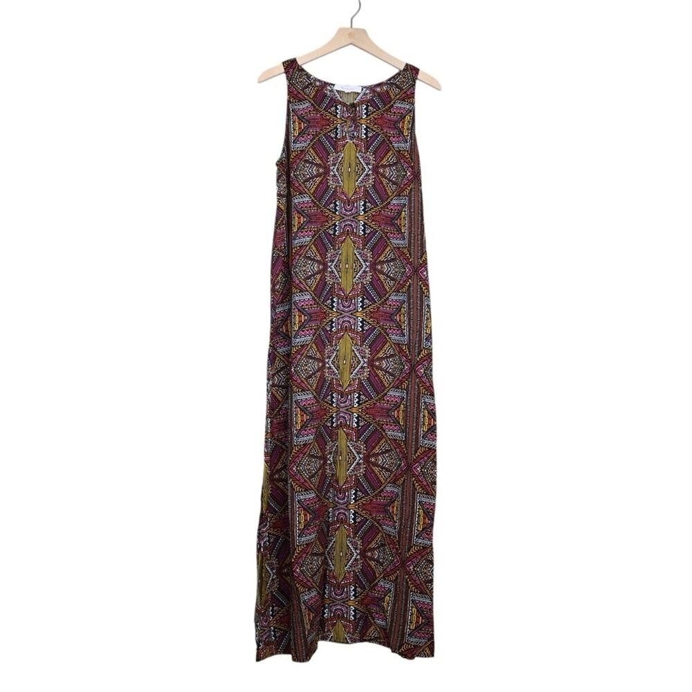 Two by Vince Camuto Women's M Geometric Boho Pattern Maxi Dress